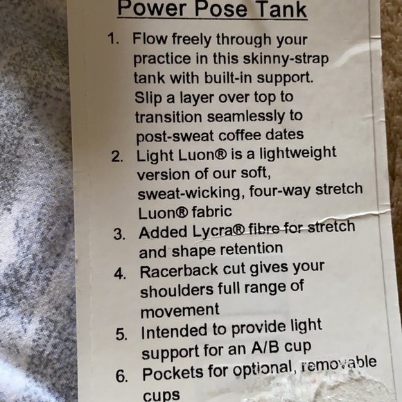 NWT, lululemon White & Gray Power Pose Athletic Tank - Picture 3 of 3
